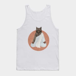 meditating cat - black Tank Top